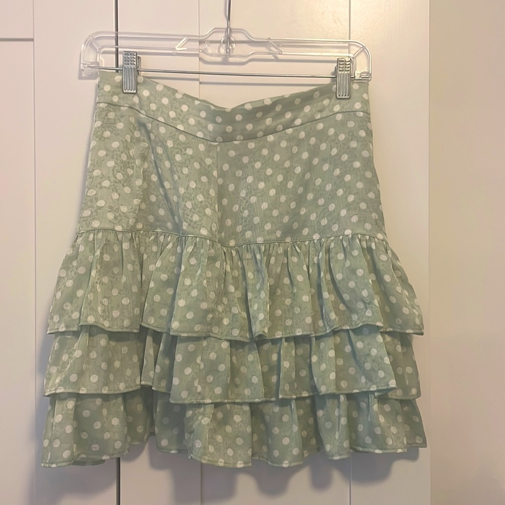 ZARA green poka dot skirt size M
